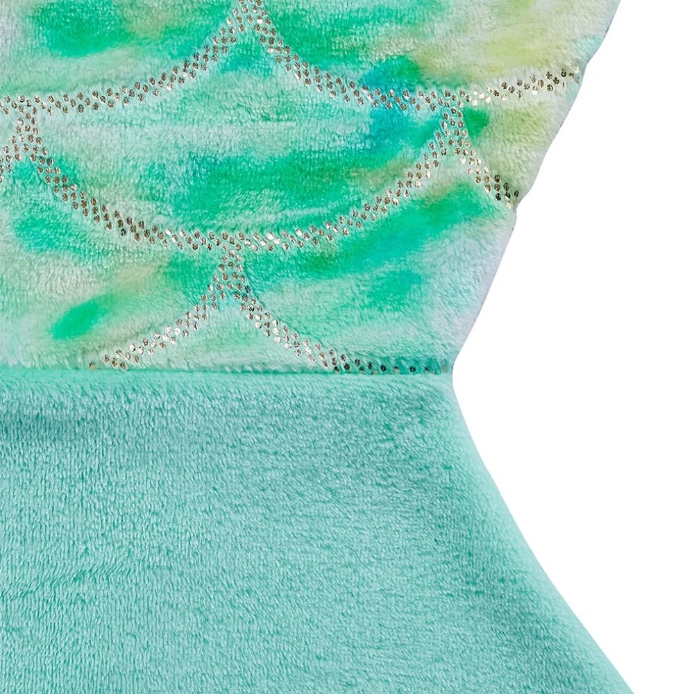 Aqua Mermaid Tail Blanket for Kids – 14" x 39" - Picture 2 of 3